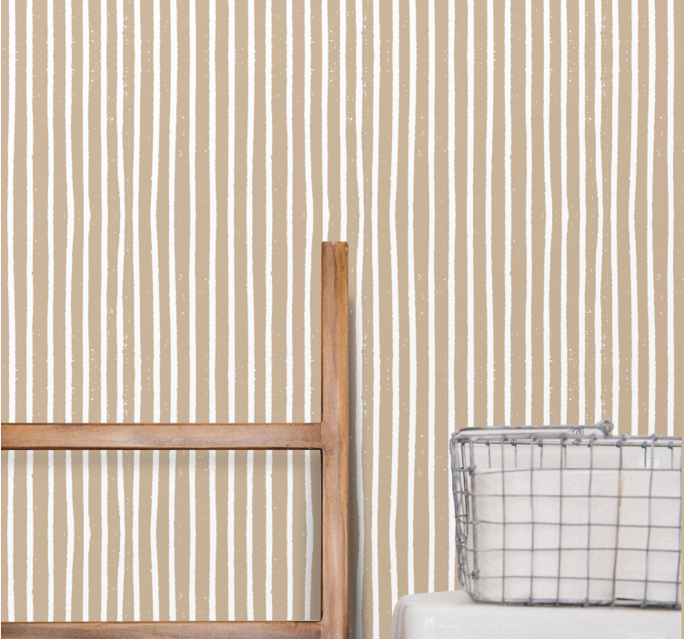 Nordic beige and white Vertical Wallpaper - TenStickers