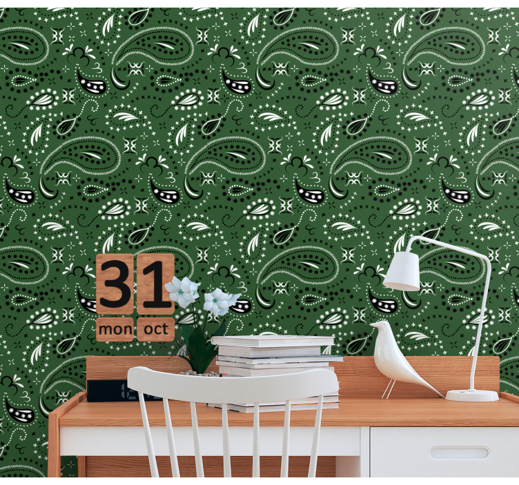 Nordic Paisley Pattern scandinavian wallpaper - TenStickers