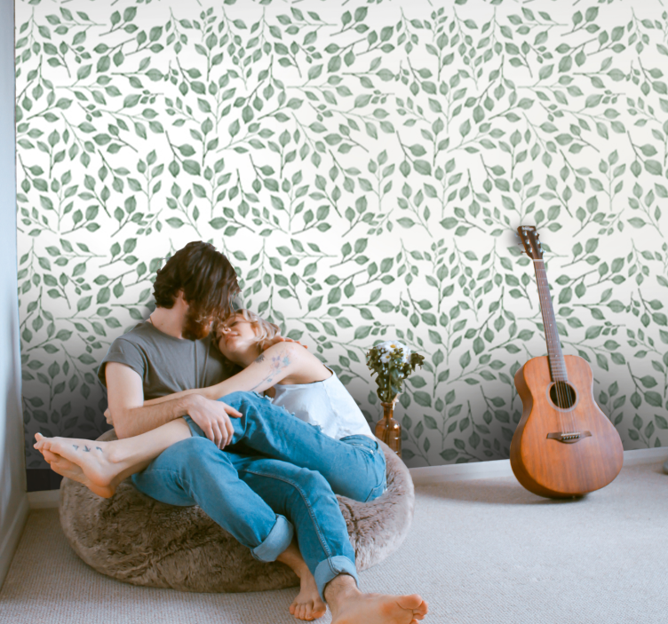 Olive branches leaf wallpaper - TenStickers