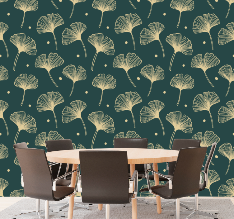 Original ginkgo leaves abstract wallpaper - TenStickers