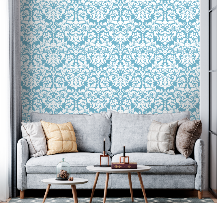 Ornamental Flora floral ornament wallpaper - TenStickers