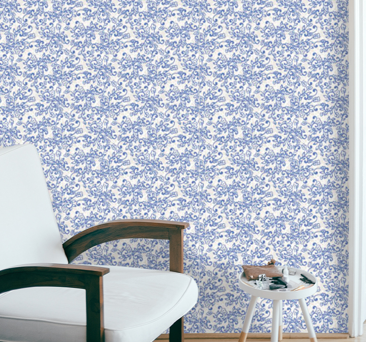 Ornamental Floral floral ornament wallpaper - TenStickers