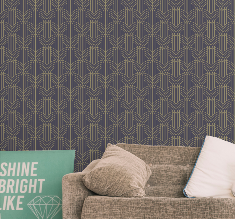Art déco style living room wallpaper - TenStickers