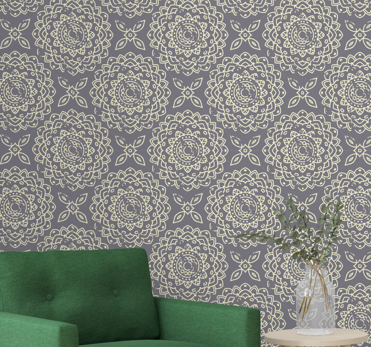Ornamental Mandala floral ornament wallpaper - TenStickers
