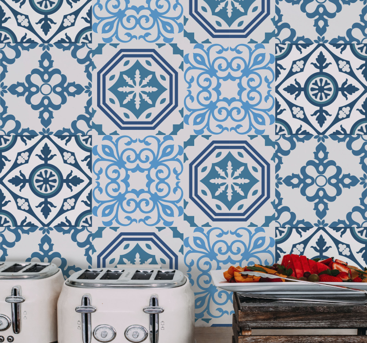 Ornamental Tile Pattern tile wallpaper - TenStickers