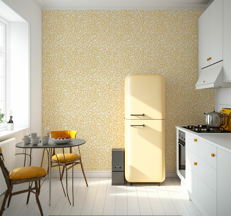 Ornate Flourishes floral ornament wallpaper - TenStickers