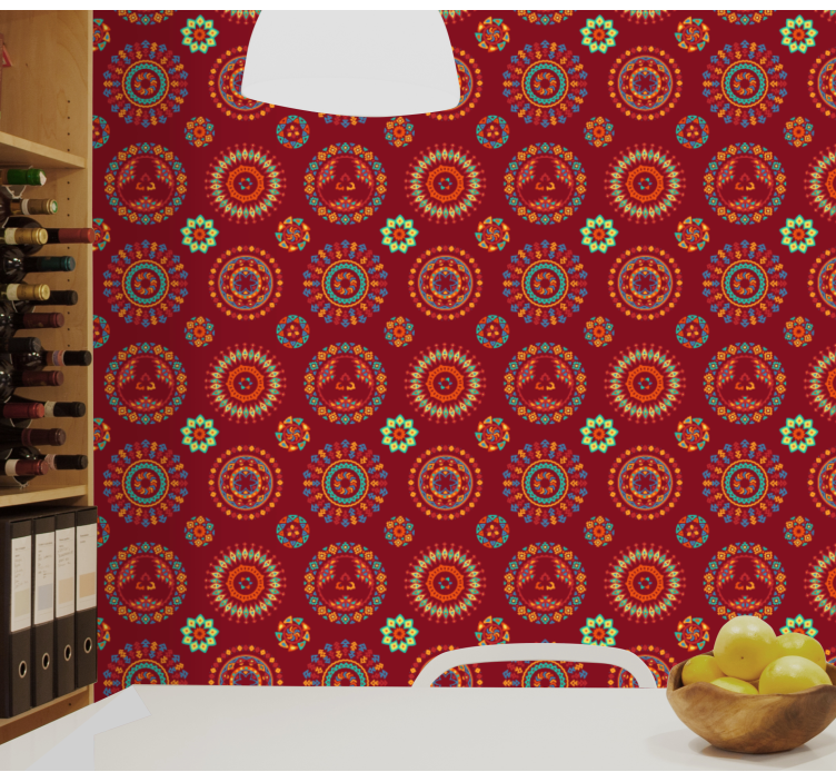 Ornate Mandala Pattern floral ornament wallpaper - TenStickers