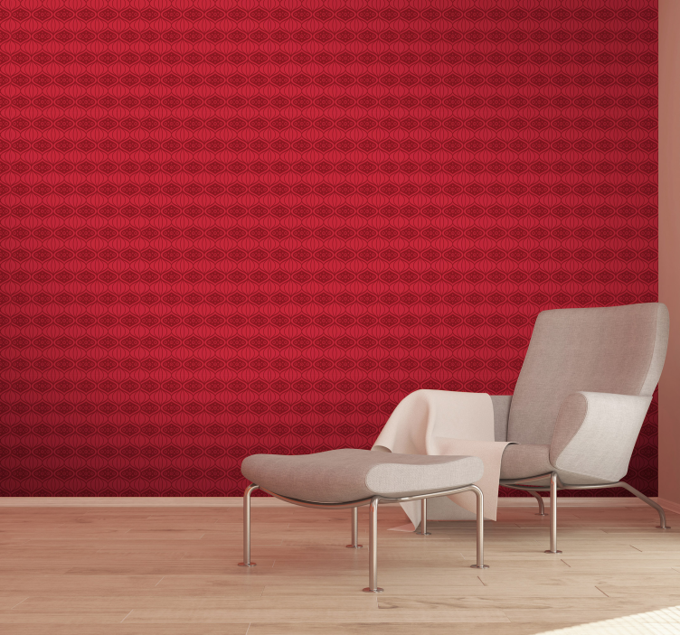 Ornate Tile Essence red wallpaper - TenStickers