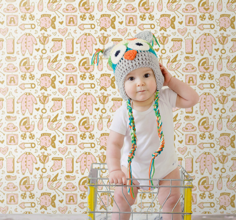 Owl Knit Hat nursery wallpaper - TenStickers