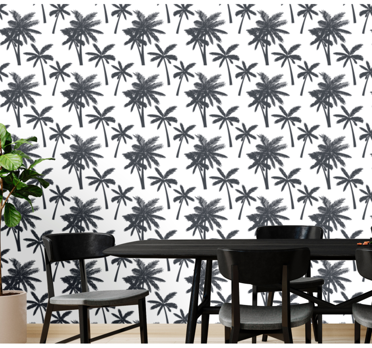 Palm Leaf Imprint leaf wallpaper - TenStickers