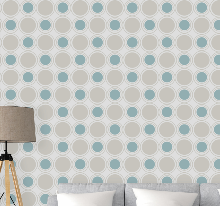 Pastel color circles pattern spotty wallpaper - TenStickers