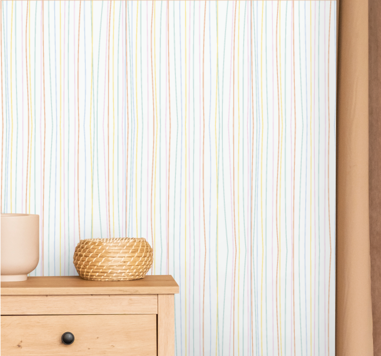Pastel colour lines modern design wallpaper - TenStickers