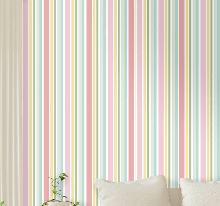 Pastel Stripe Harmony horizontal striped wallpaper - TenStickers