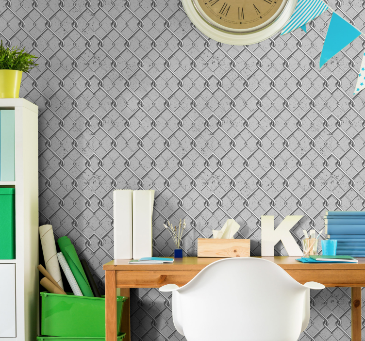 Patterned Grey Abstract Wallpaper - TenStickers