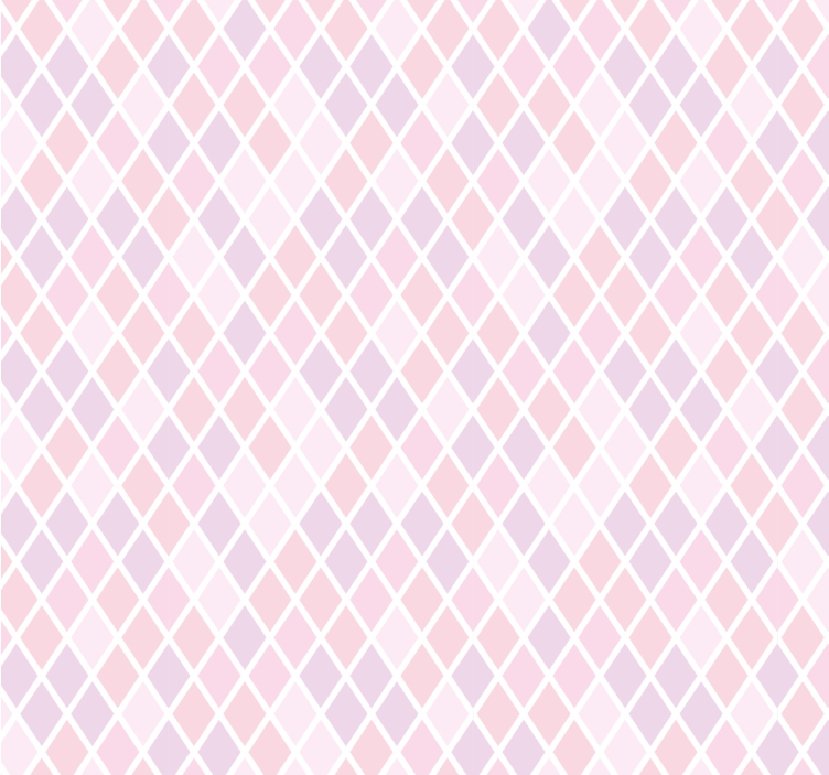 Pink and white rhombuse design square wallpaper - TenStickers