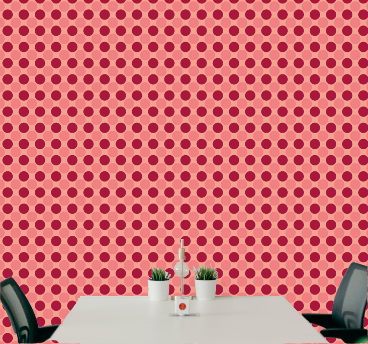 Retro circular geometry polka dots wallpaper - TenStickers
