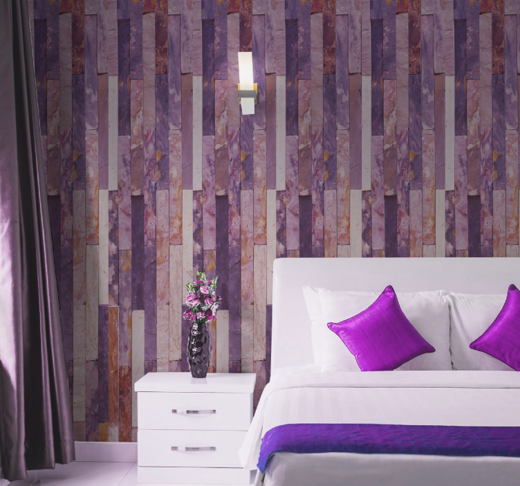 Pink elegant panels marble wallpaper - TenStickers