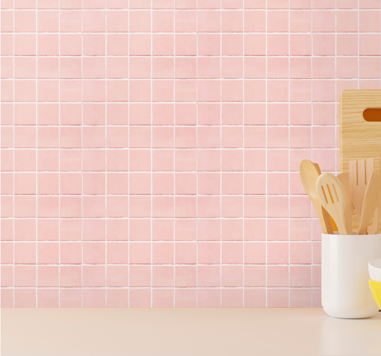 Pink Mosaic Pattern tile wallpaper - TenStickers