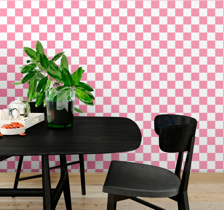Pink squares Square Wallpaper - TenStickers