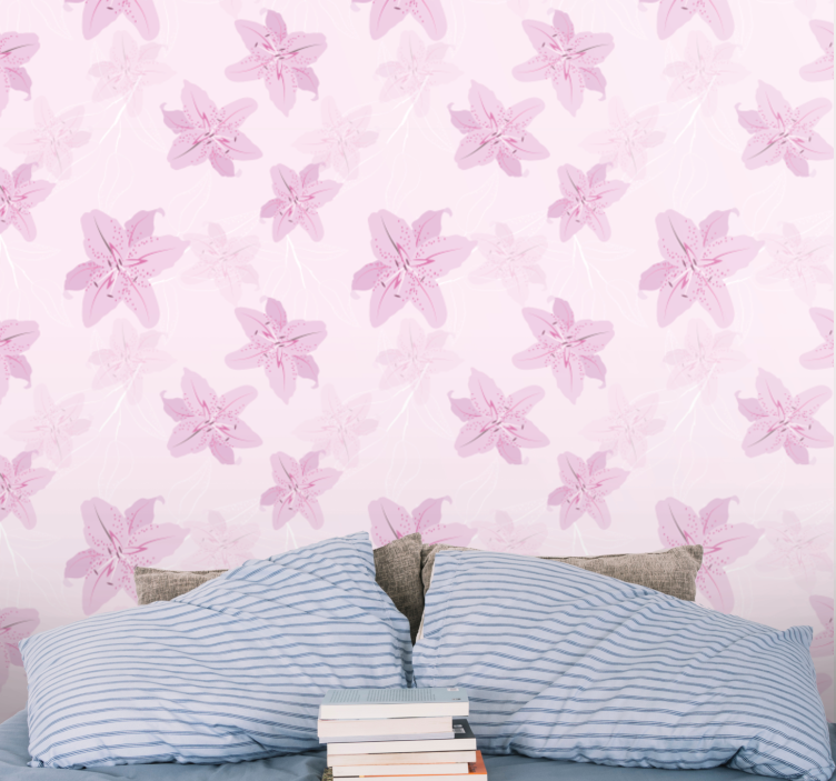 Pretty feminine flower teen bedroom wallpaper - TenStickers