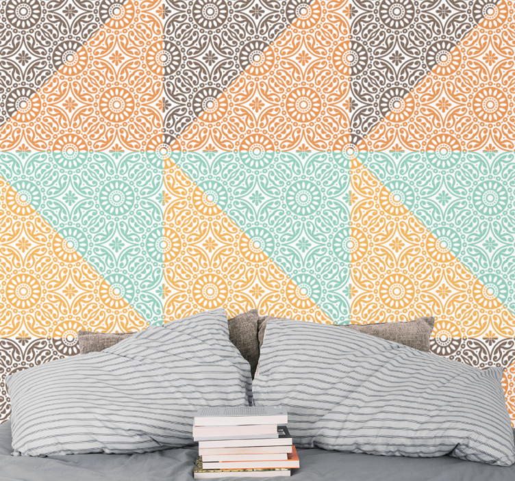 Psychedelic hippy mandala  Vintage Wallpaper - TenStickers