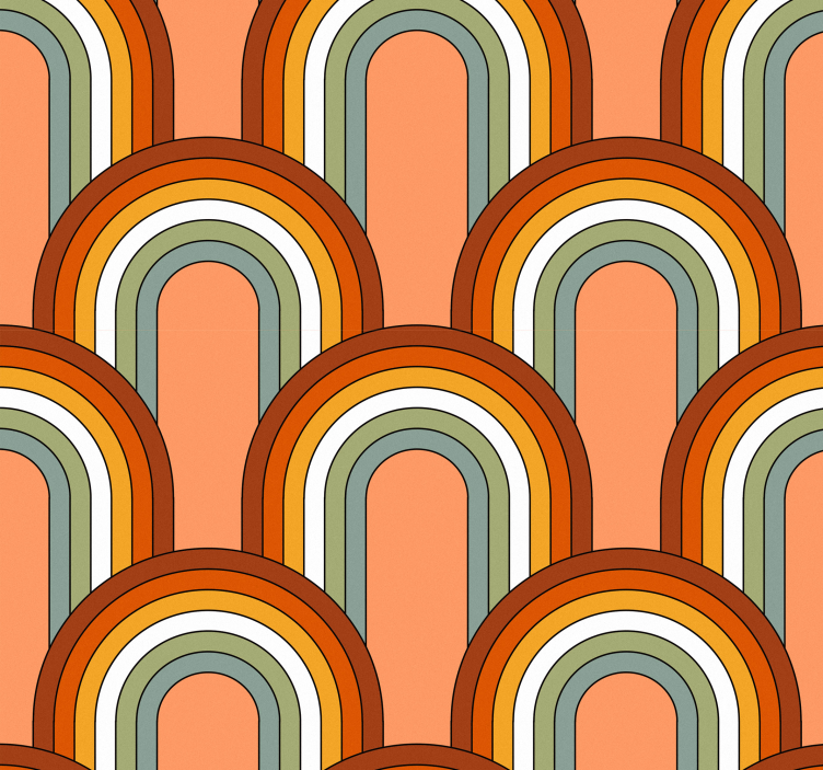 Rainbow like 70s' pattern vintage wallpaper - TenStickers