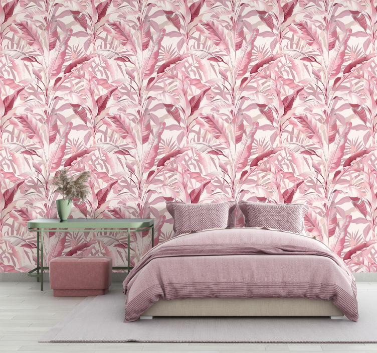 Rainforest pink wallpaper - TenStickers