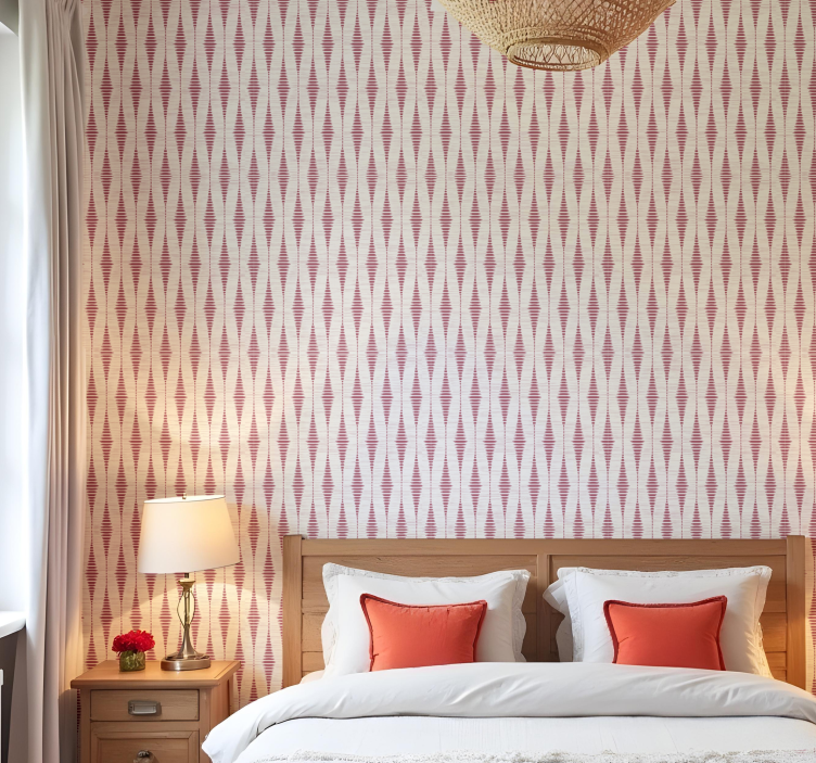 Red rabaul ikat shapes wallpaper - TenStickers