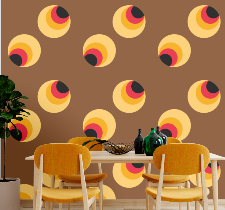 Retro Geometric Orbs geometric wallpaper - TenStickers