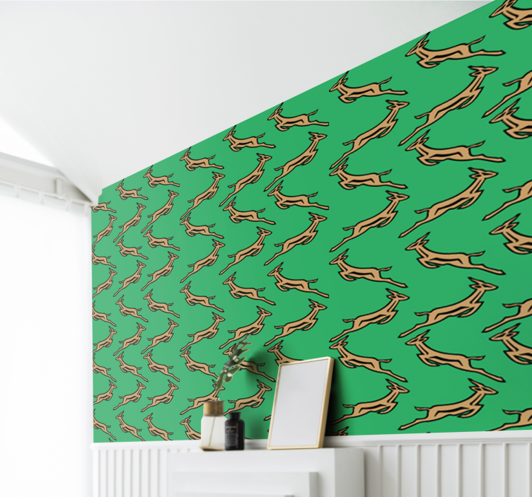 Running Gazelles animal wallpaper - TenStickers