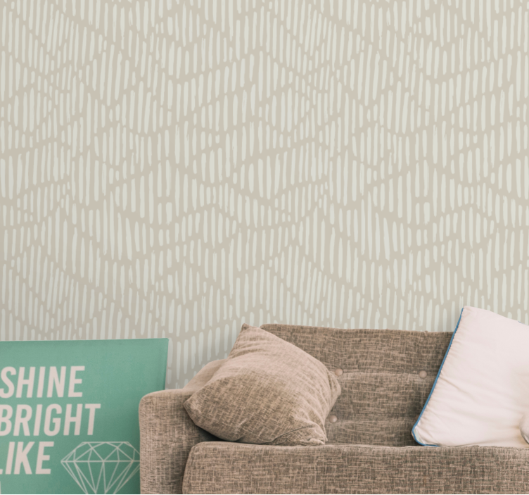 Scandinavian abstract beige Bedroom Wallpaper - TenStickers