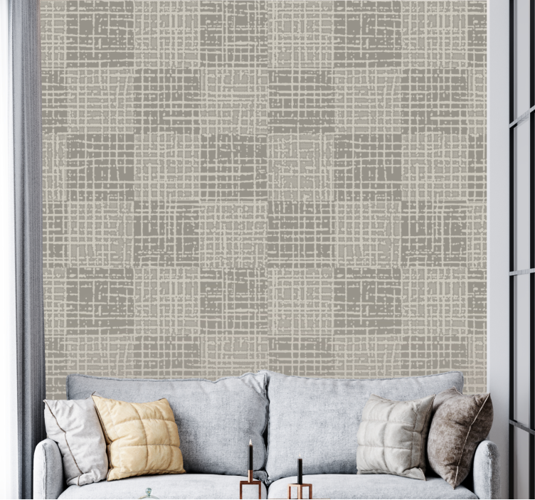 Scandinavian ash gray square Bedroom Wallpaper - TenStickers