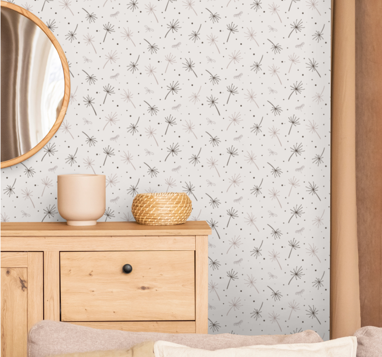 Scandinavian style thin grass leaf wallpaper - TenStickers