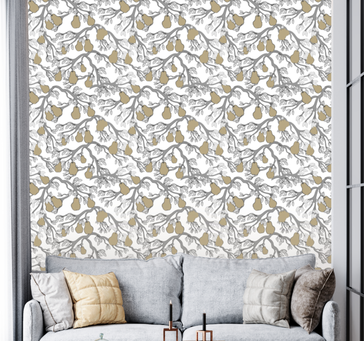 Scandinavian tree bark pattern tree wallpaper - TenStickers