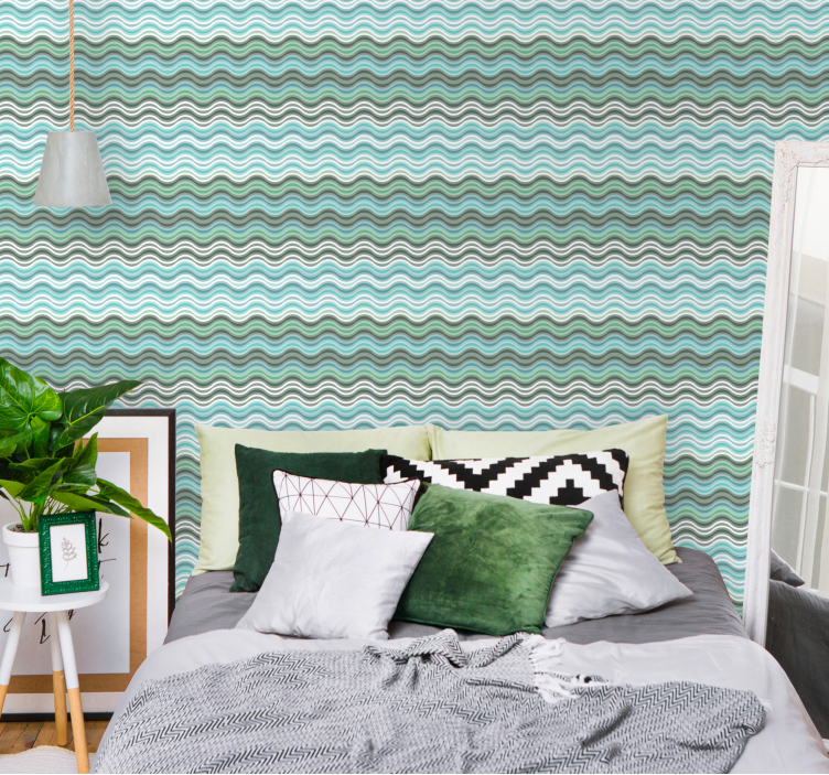 Scandinavian waves Striped Wallpaper - TenStickers