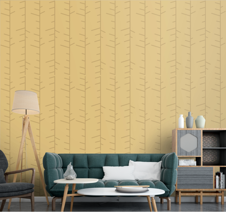 Scandinavian yellow vertical Bedroom Wallpaper - TenStickers