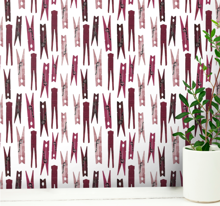 Scattered Clothespins geometric wallpaper - TenStickers