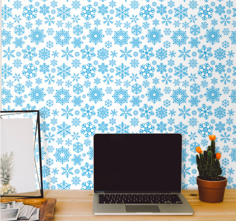 Seasonal Snowflake Motif christmas wallpaper - TenStickers