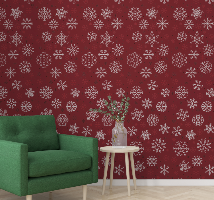 Seasonal Snowflakes christmas wallpaper - TenStickers