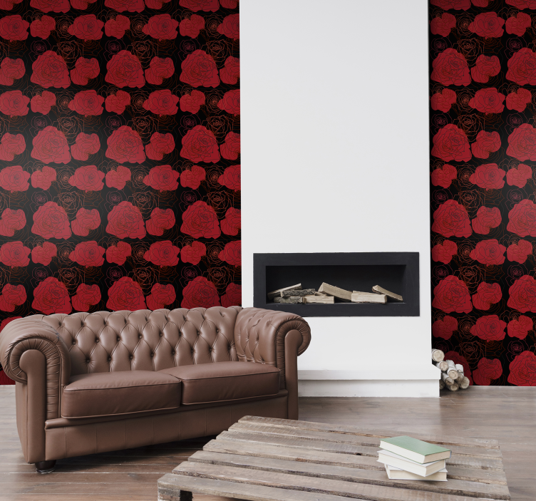 Set of roses Flower Wallpaper - TenStickers