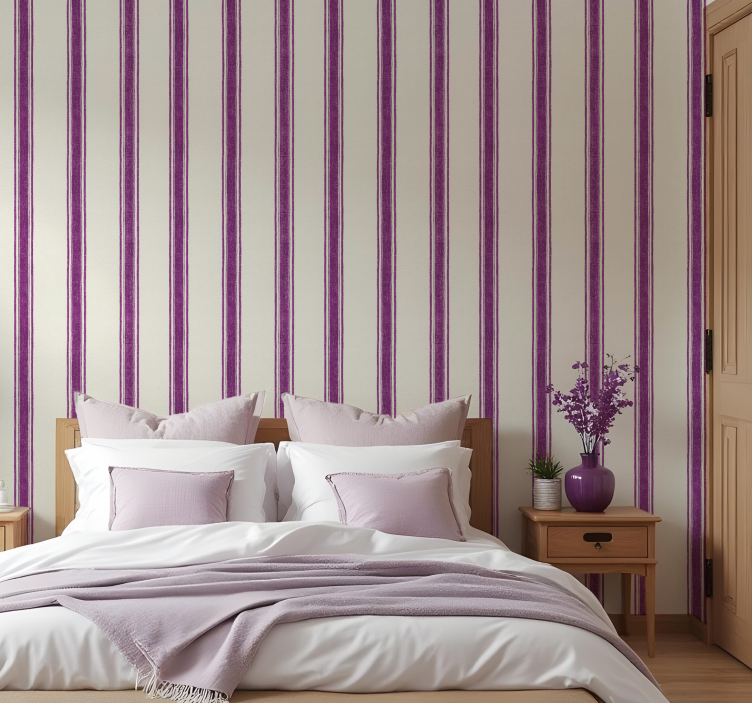 Shapes wallpaper vertical lines in purple - TenStickers