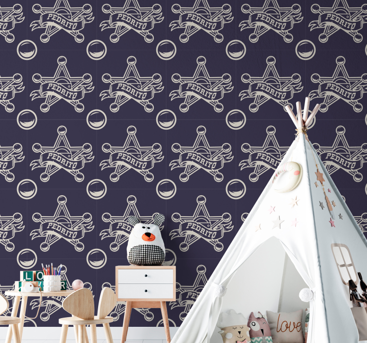 Sheriff with name Bedroom Wallpaper - TenStickers