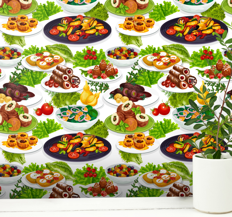 sicily icons kitchen Wallpaper - TenStickers