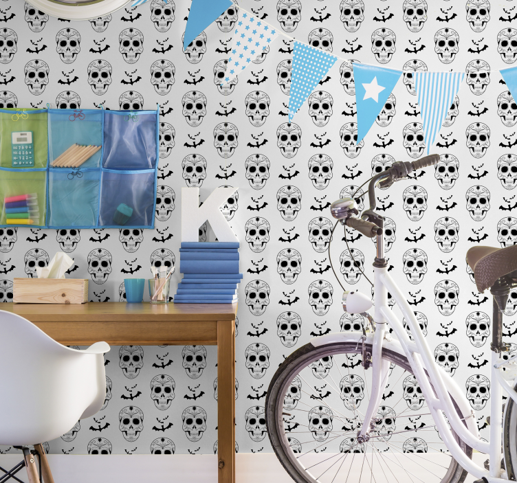 Skeleton patterned Wallpaper - TenStickers