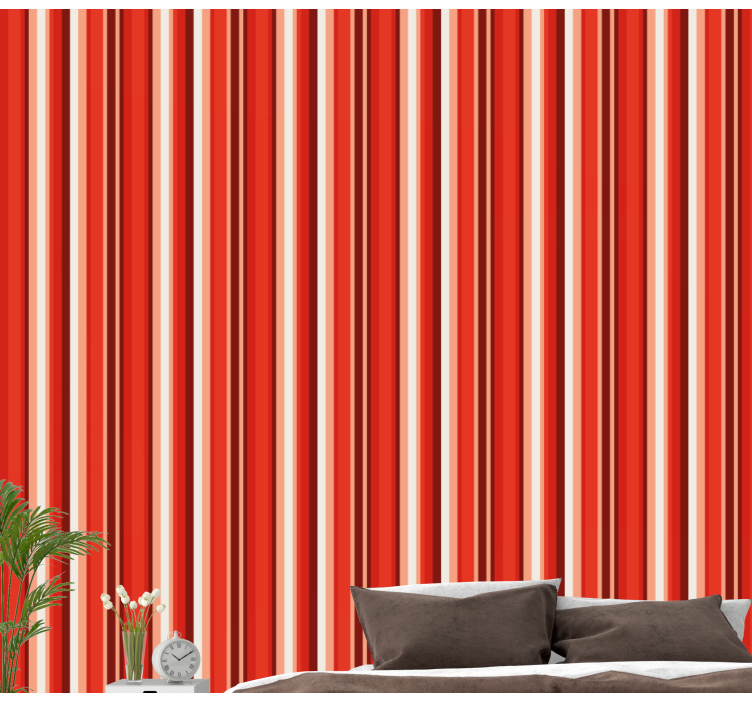 Striped Bedroom Accent vertical line wallpaper - TenStickers