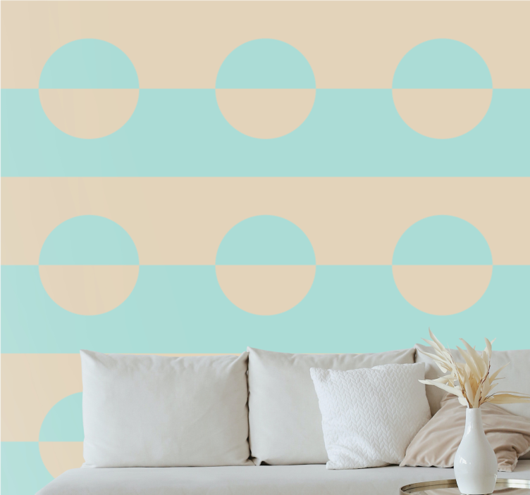 Striped Circle Pattern geometric wallpaper - TenStickers