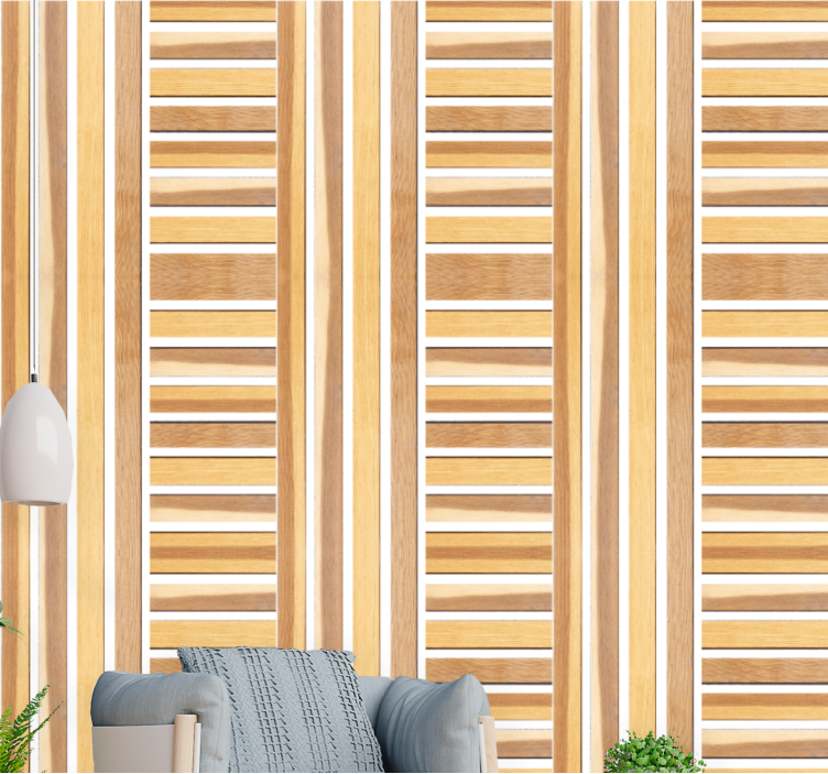 Lined Wood striped wallpaper - TenStickers