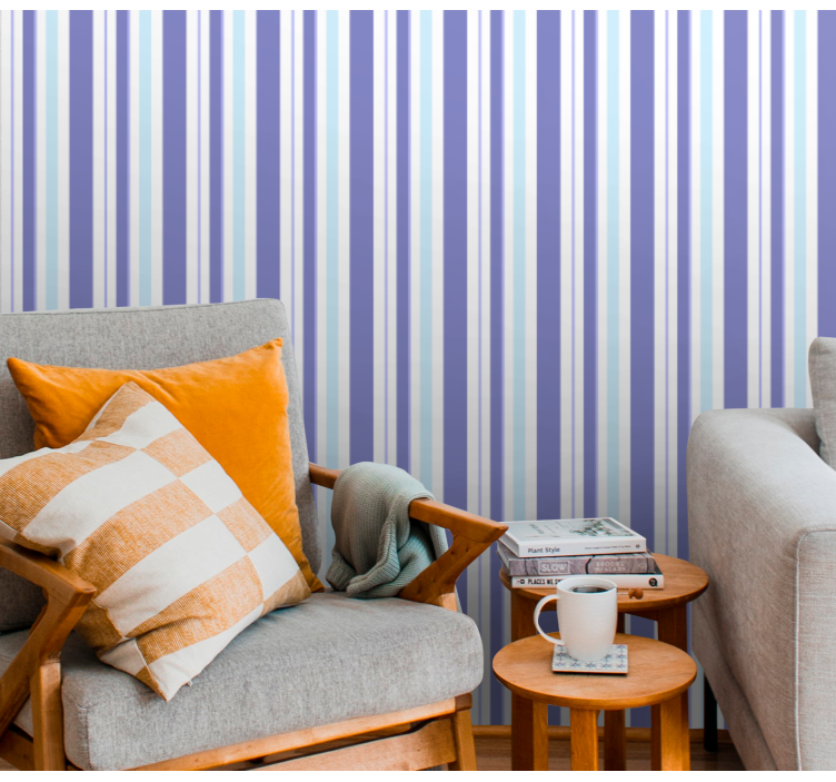 Striped Wall Detail horizontal striped wallpaper - TenStickers