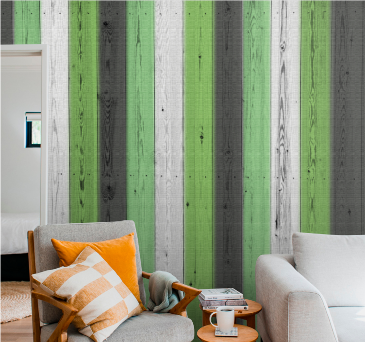 Striped Wood Pattern wood wallpaper - TenStickers