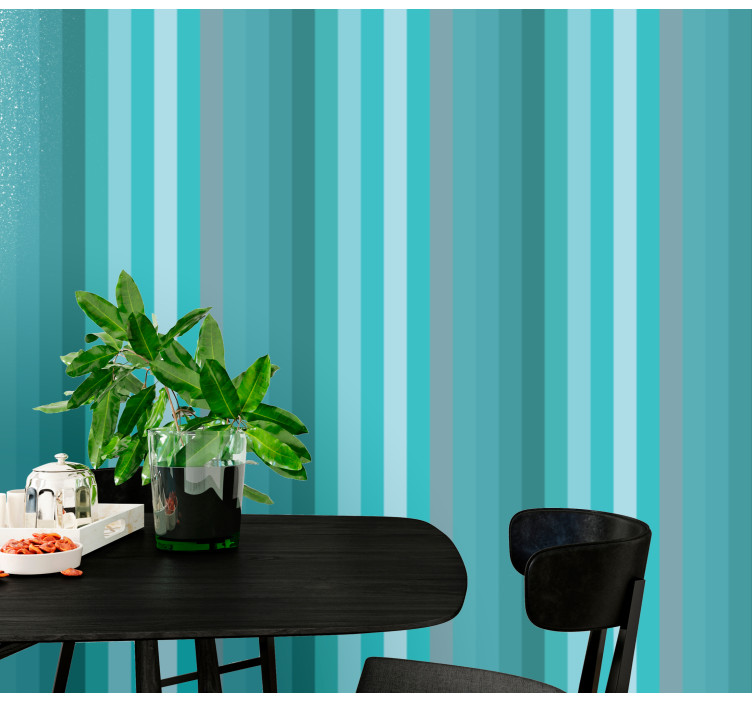 Stripes with turquoise colors wallpaper - TenStickers